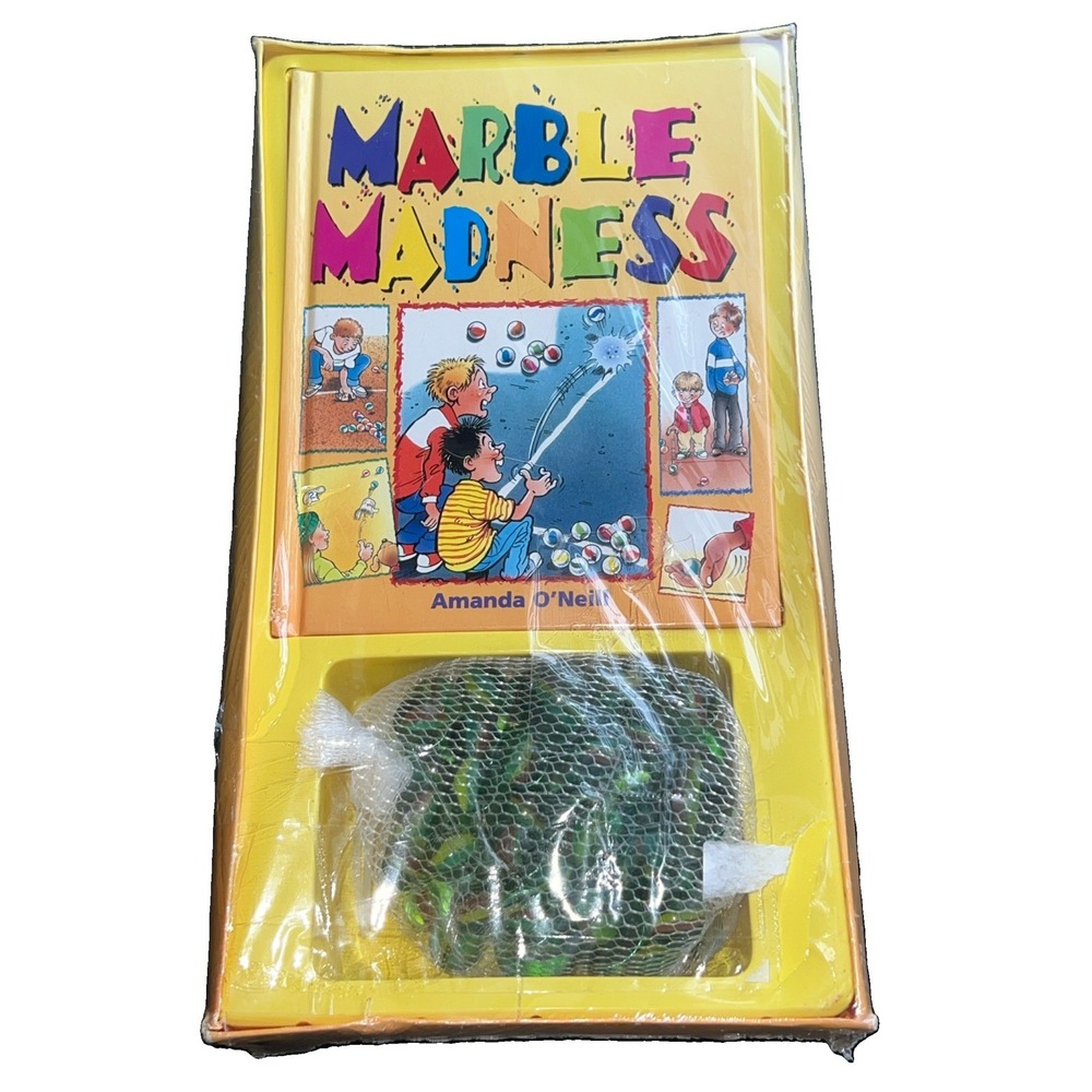 Vtg Marble Madness Book By Amanda O'Neil Includes Set Of Marbles Hardcover New